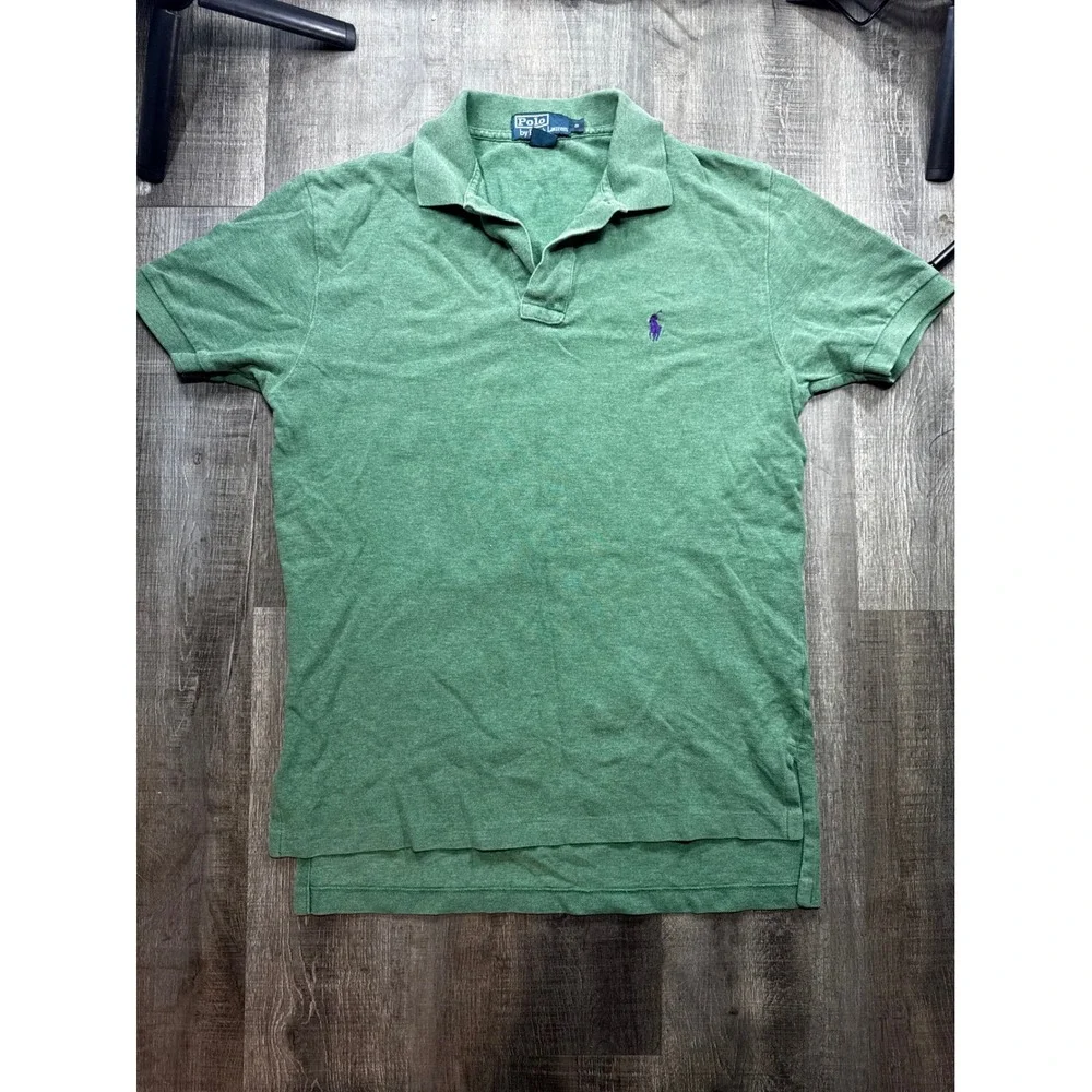 Polo Ralph Lauren Mens Green Heather Short Sleeve Cotton Polo Shirt Small S